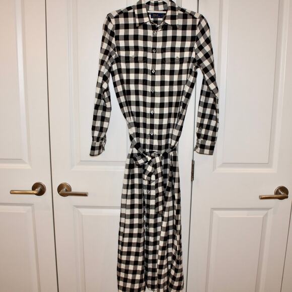 POLO RALPH LAUREN Buffalo Check Belted Twill Midi Shirtdress | 4 - Picture 2 of 11